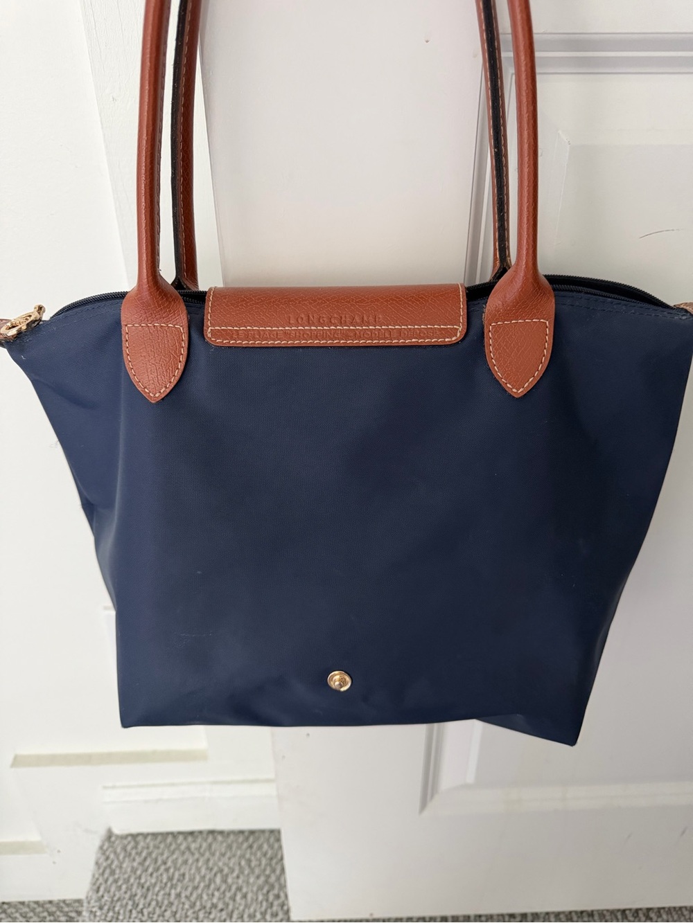 Longchamp Navy and Brown Le Pliage Tote - Picture 5 of 5